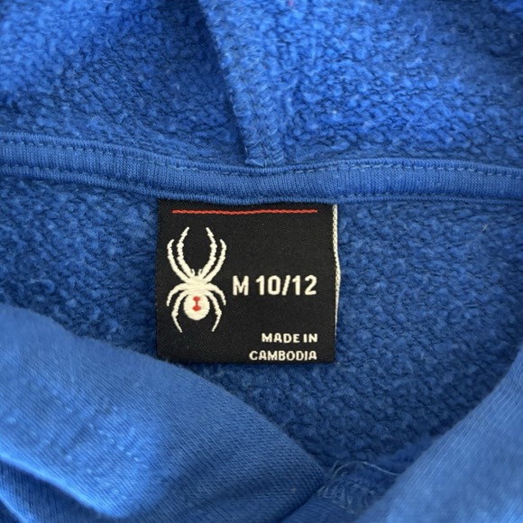 Lot of 2 Spyder Youth Boys Base Camp Pullover Hoodies Black & Blue Size M 10/12 - Picture 8 of 9